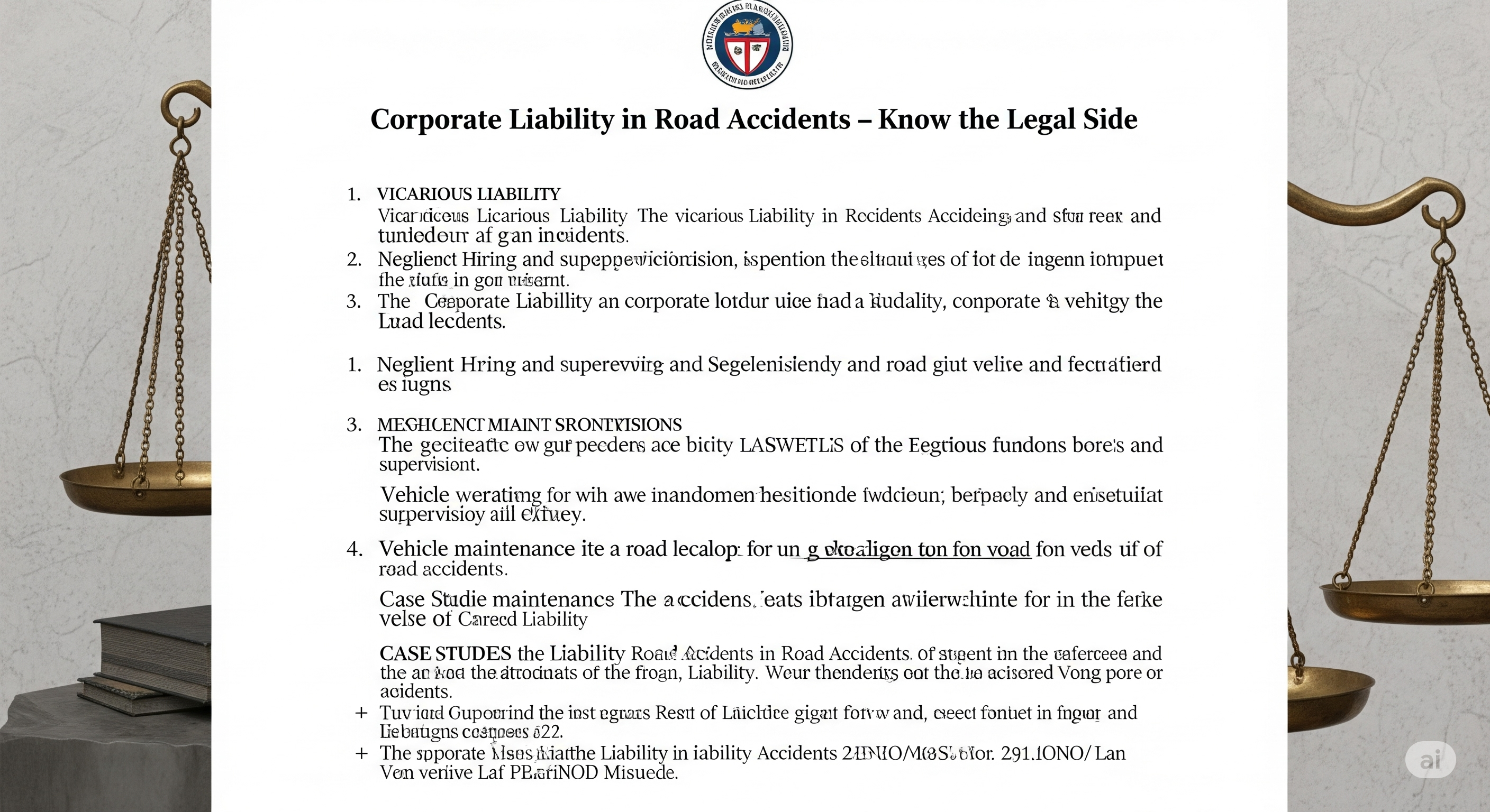 ⚖️ Corporate Liability in Road Accidents – Know the Legal Side
